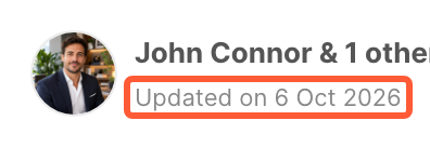 The author of an article, with the date under the name