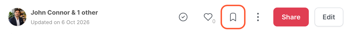 The top of an article, with the bookmark icon