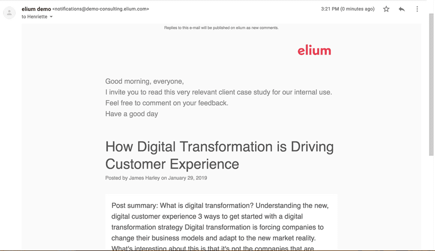 article via email