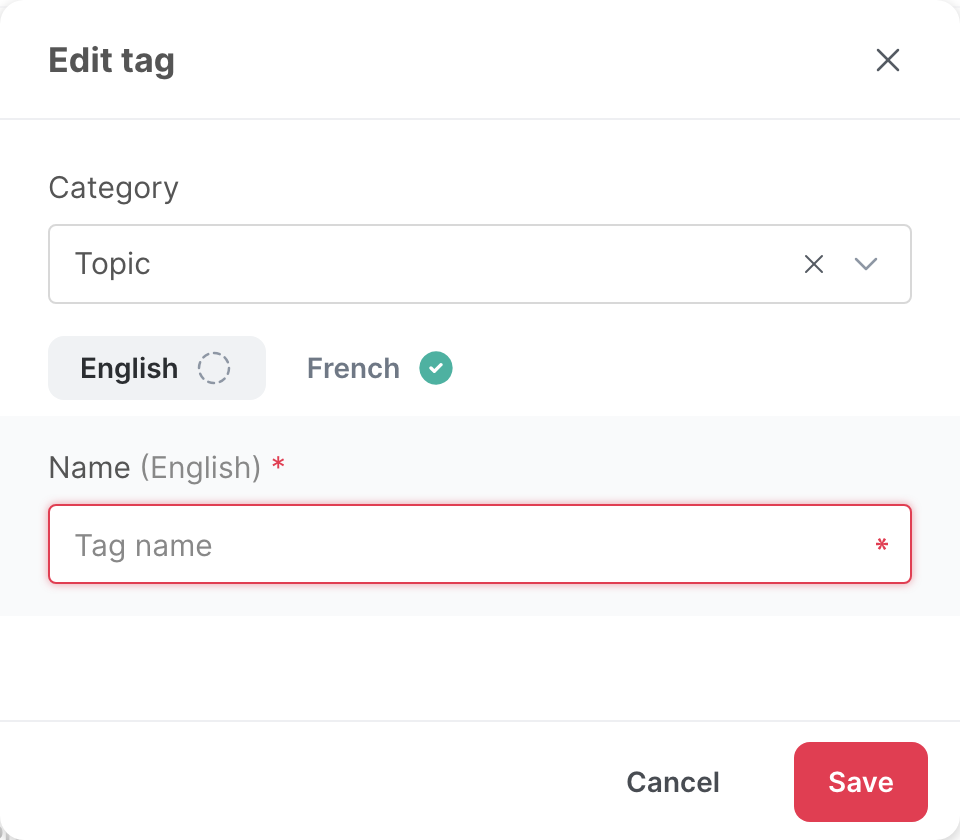 The Edit tag window