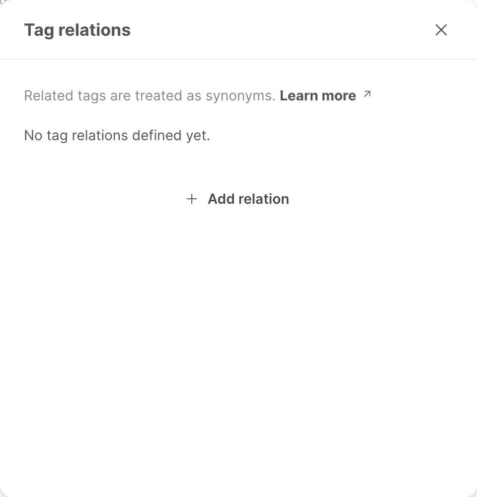 The Tag relations window