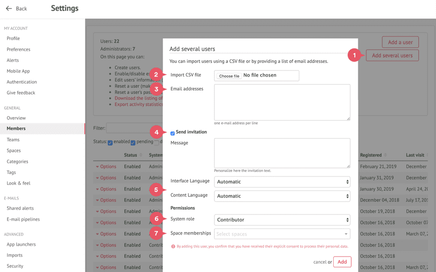 Ajouter plusieurs utilisateurs