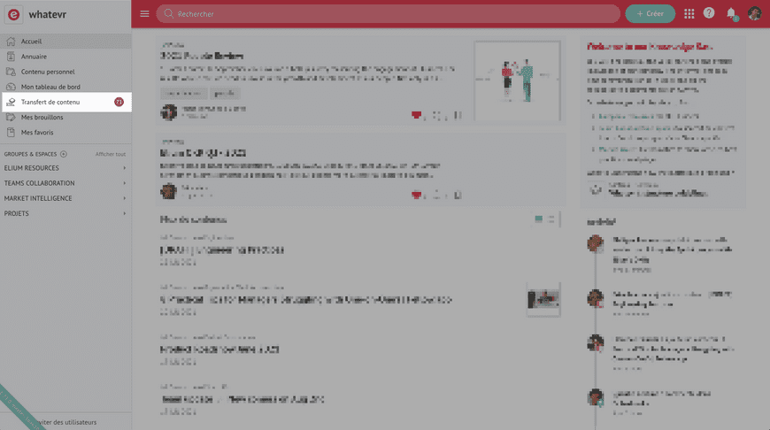 Menu du transfert d’articles