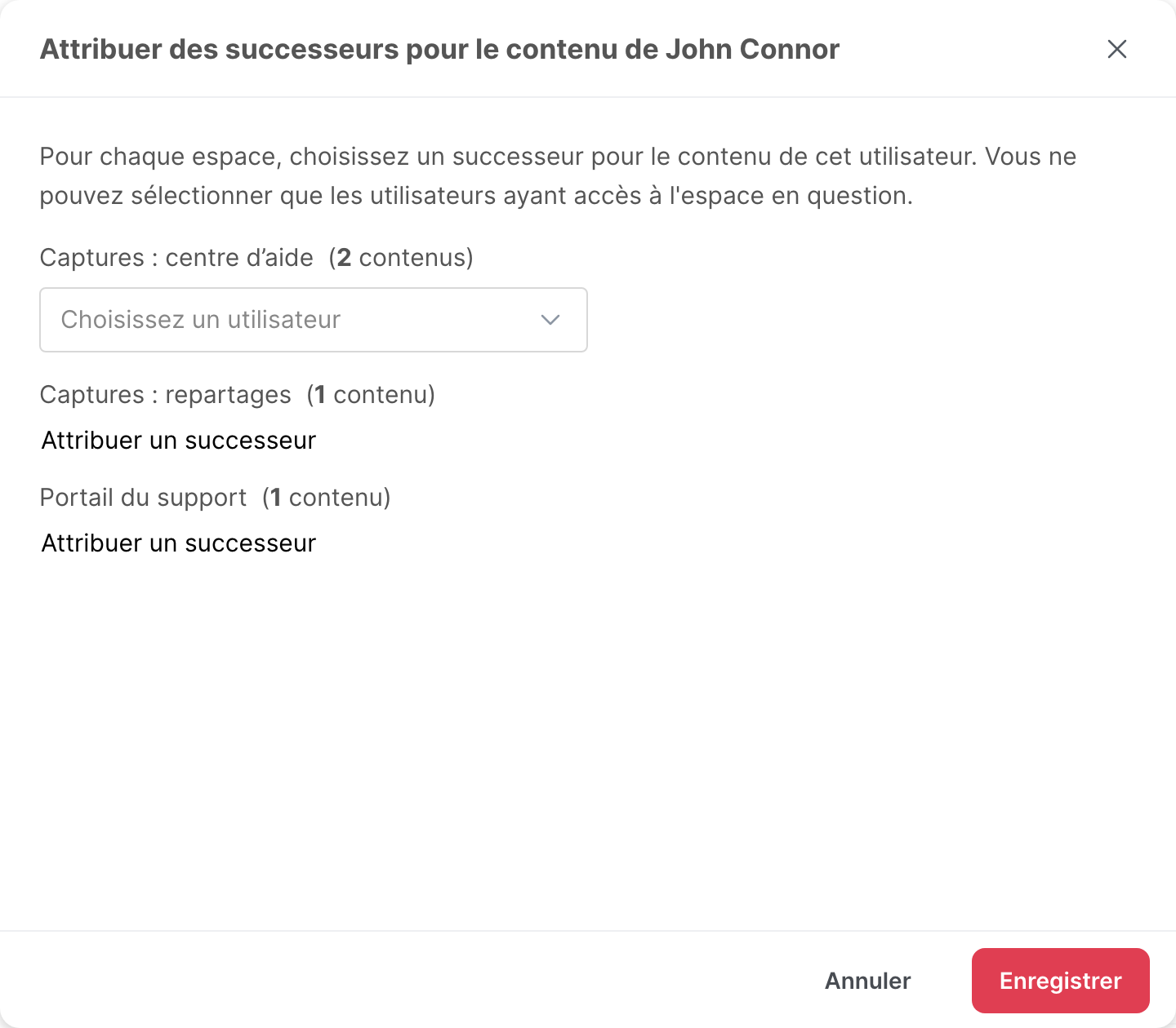 La fenêtre d’attribution des successeurs, espace par espace