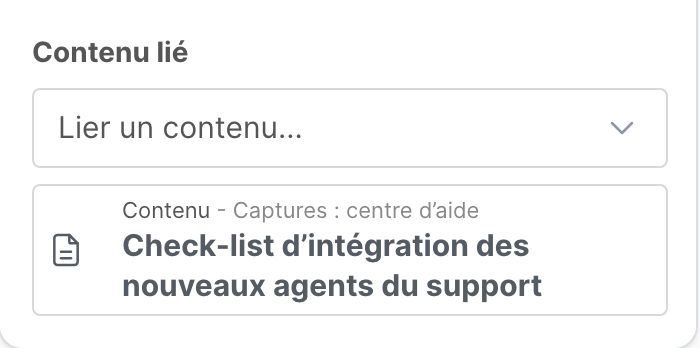 La partie Contenu lié, avec un article relié