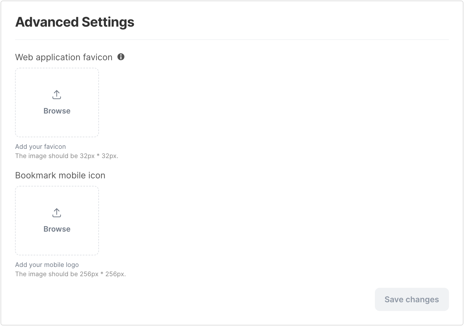 The Advanced Settings card