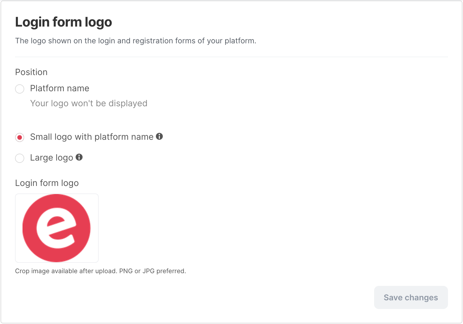 The Login form logo card