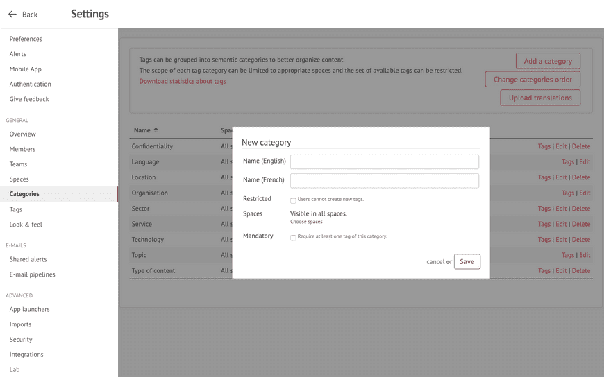 Create a Category