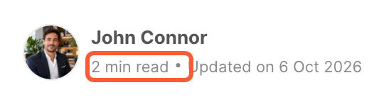 The top of an article, with the estimated read time next to the date