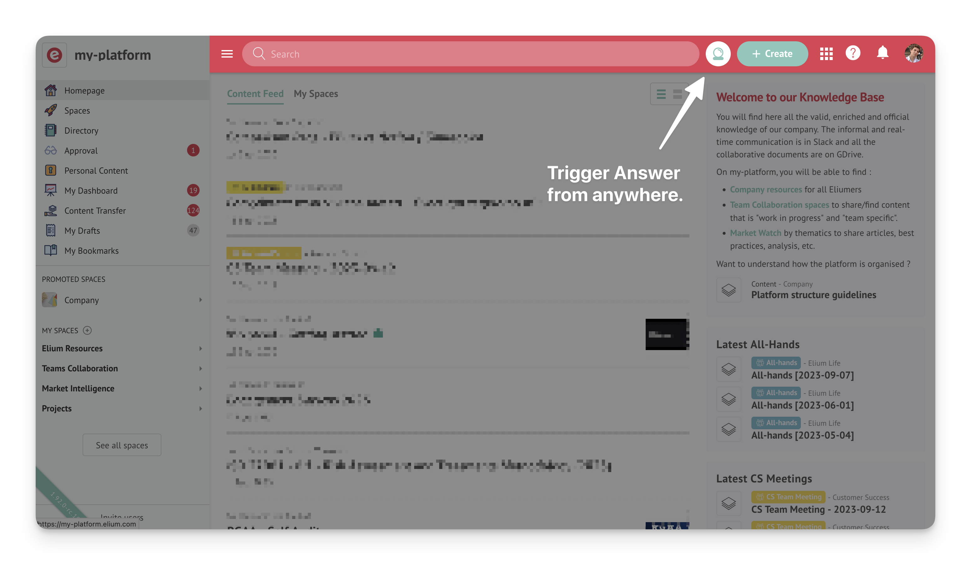 The header of the web app, with the crystal ball that opens Answer